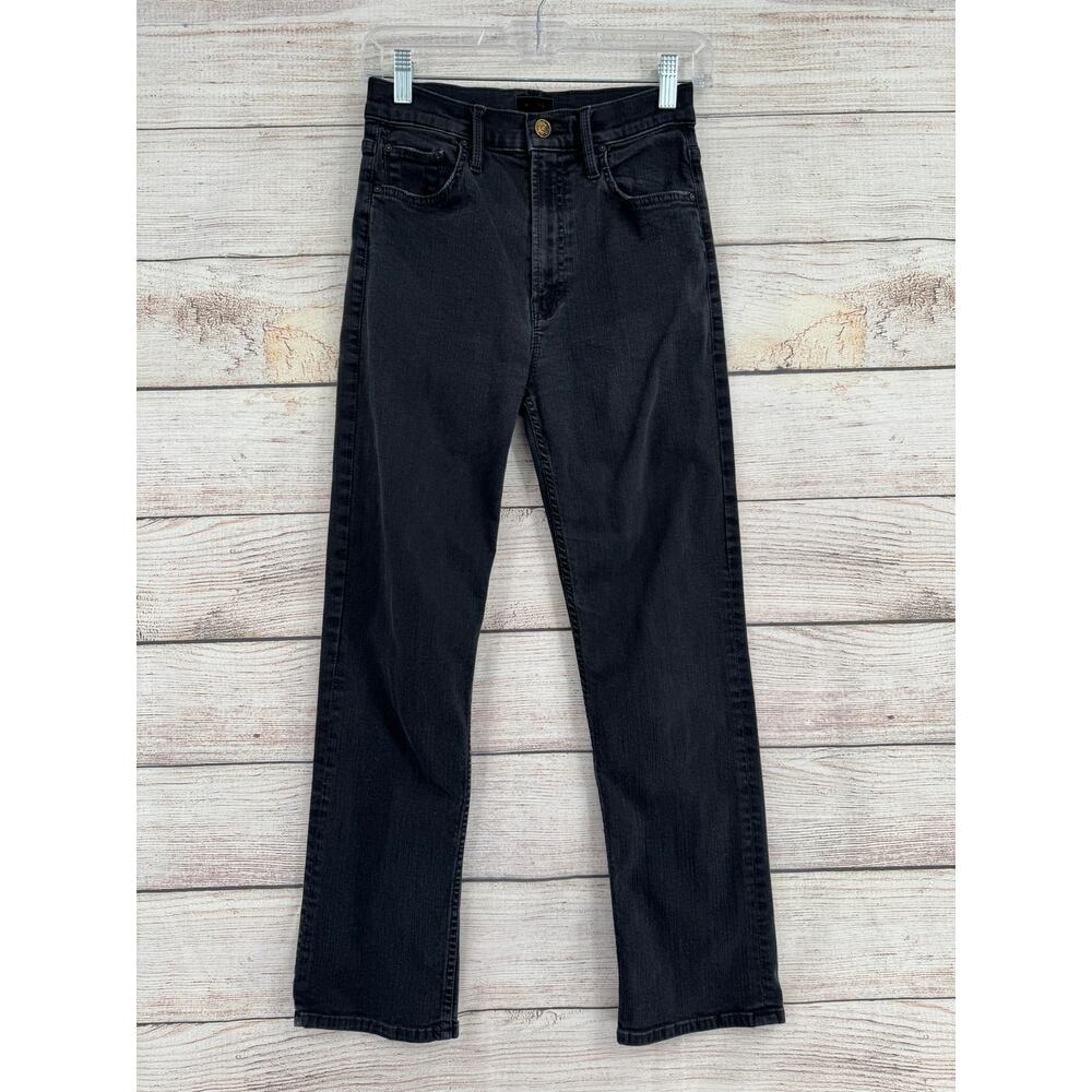 Mother High Waisted Rider Ankle Jeans Womens 25 Black Medium Wash Denim Stretch